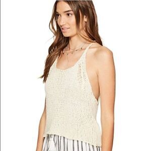 Astr The label Top Womens Size Small mayari crochet Y2K Halter Tank  Beige